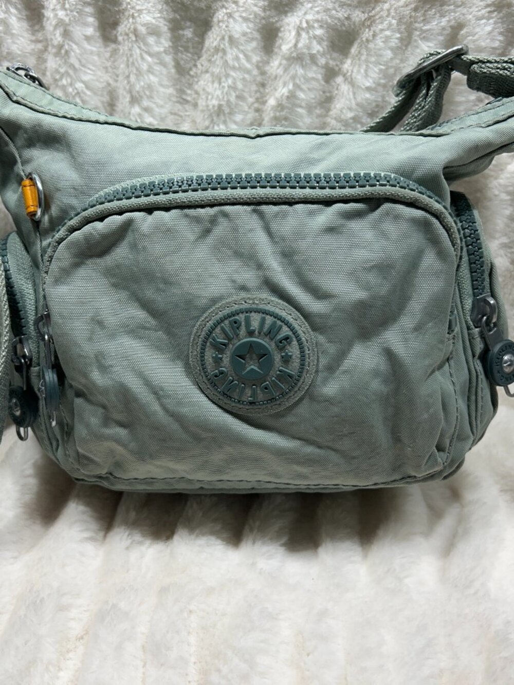 Kipling Gabbie Mini Crossbody Bag - Sage Green - Excellent Condition